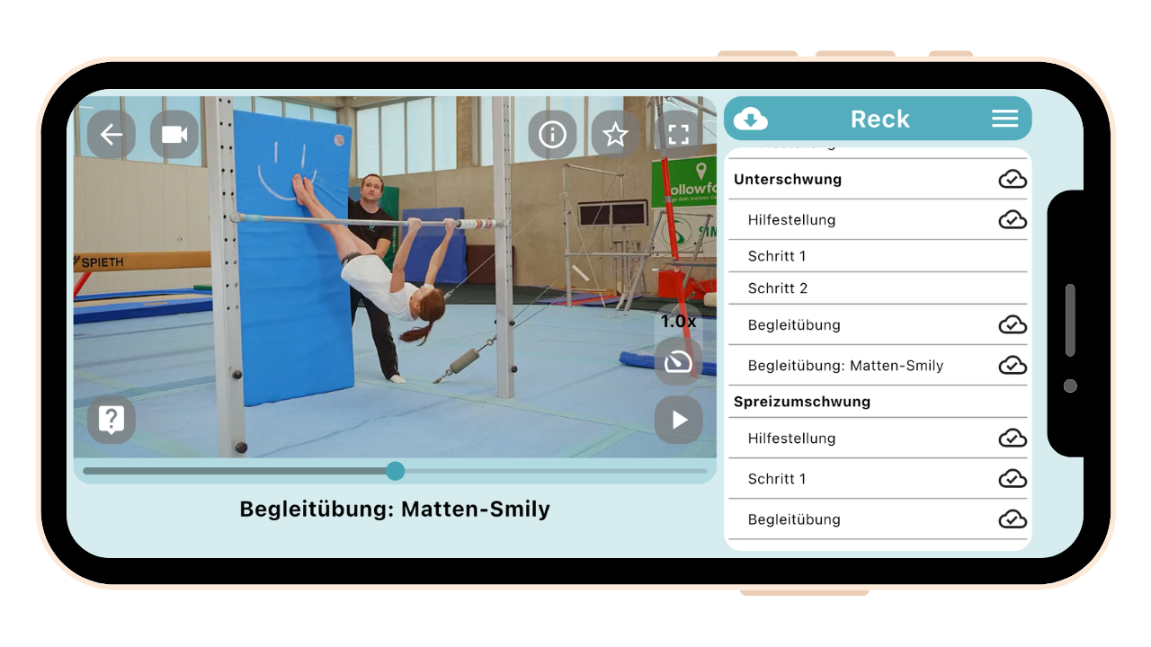 Videovergleich einer Turnbewegung in der Turnlehrer-App